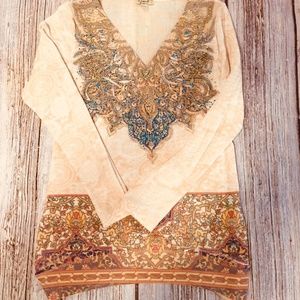 Women's One World Soft Sequined Stretch Top XL